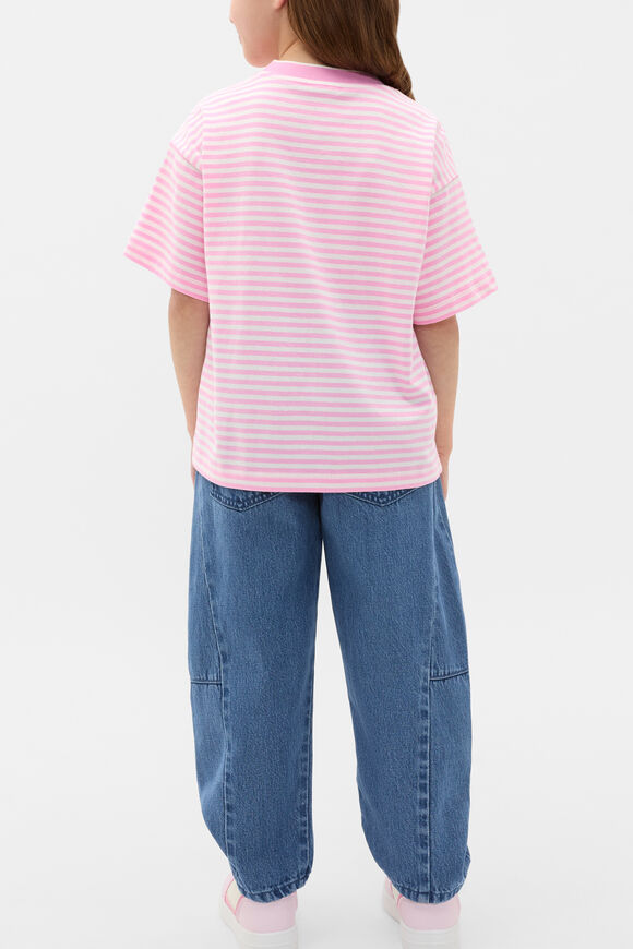 Core Stripe Logo Tee  Candy Pink  hi-res