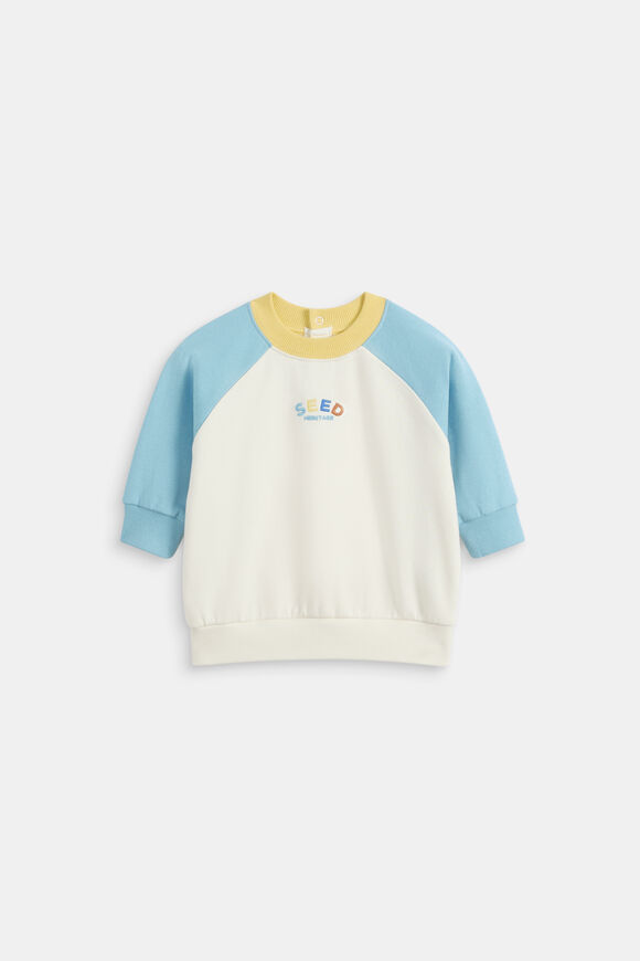 Colourblock Logo Sweat  Nebula Blue  hi-res
