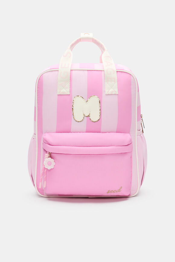 Pink Stripe Initial Backpack  M  hi-res
