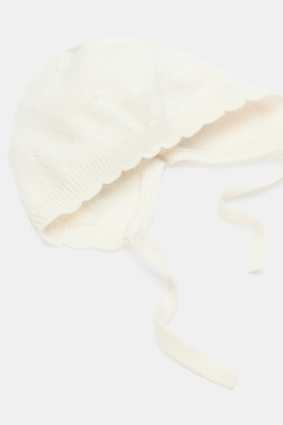 Pointelle Knit Bonnet  Classic Cream  hi-res