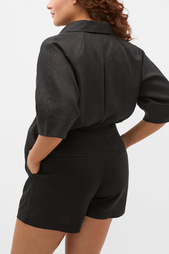 Core Linen High Rise Short  Black  hi-res