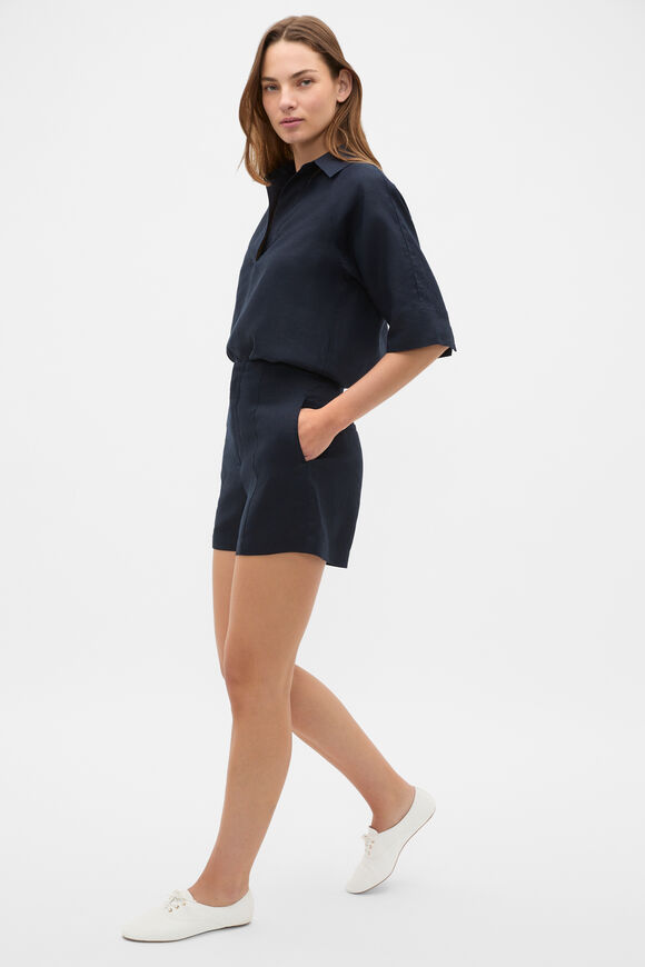Core Linen High Rise Short  Twilight Blue  hi-res
