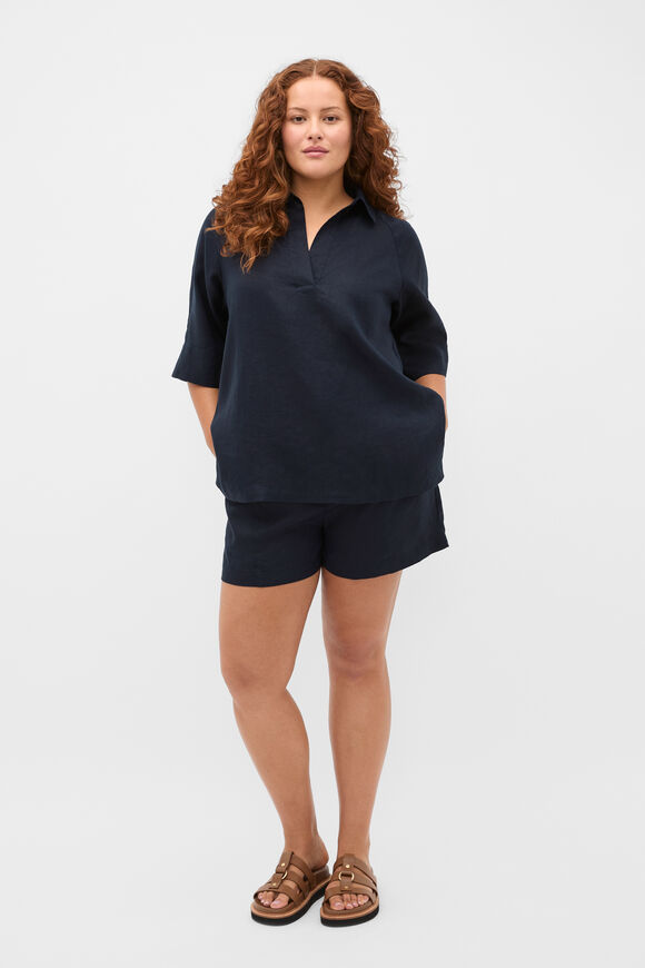 Core Linen High Rise Short  Twilight Blue  hi-res