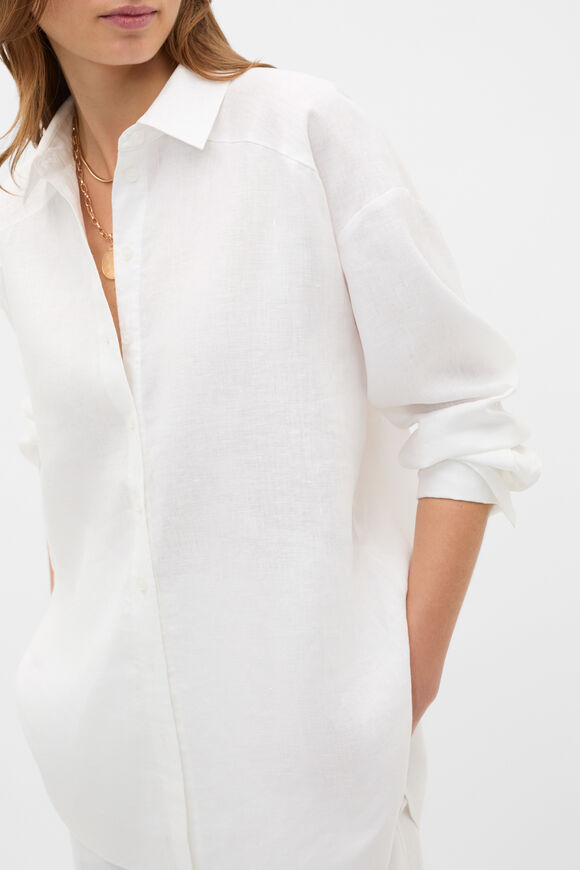 Core Linen Oversized Shirt  Whisper White  hi-res