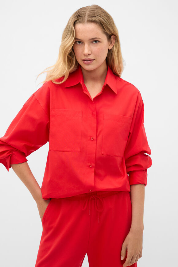 Poplin Relaxed Shirt  Chilli Red  hi-res