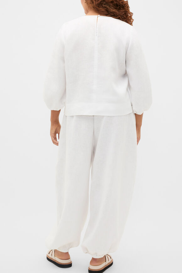 Core Linen Balloon Sleeve Top  Whisper White  hi-res