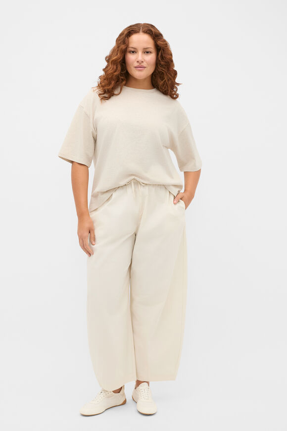 Rib Oversized Tee  Coconut Cream Marle  hi-res