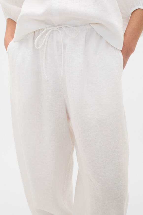 Linen Balloon Tie Pant  Whisper White  hi-res