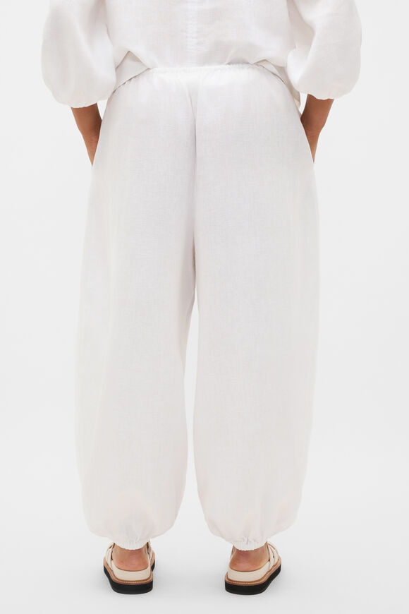 Linen Balloon Tie Pant  Whisper White  hi-res
