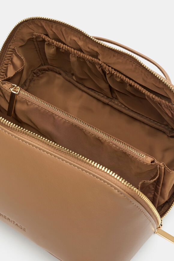 Zip Around Cosmetic Case  Tan  hi-res