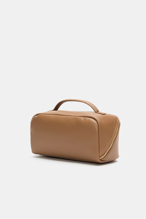Zip Around Cosmetic Case  Tan  hi-res