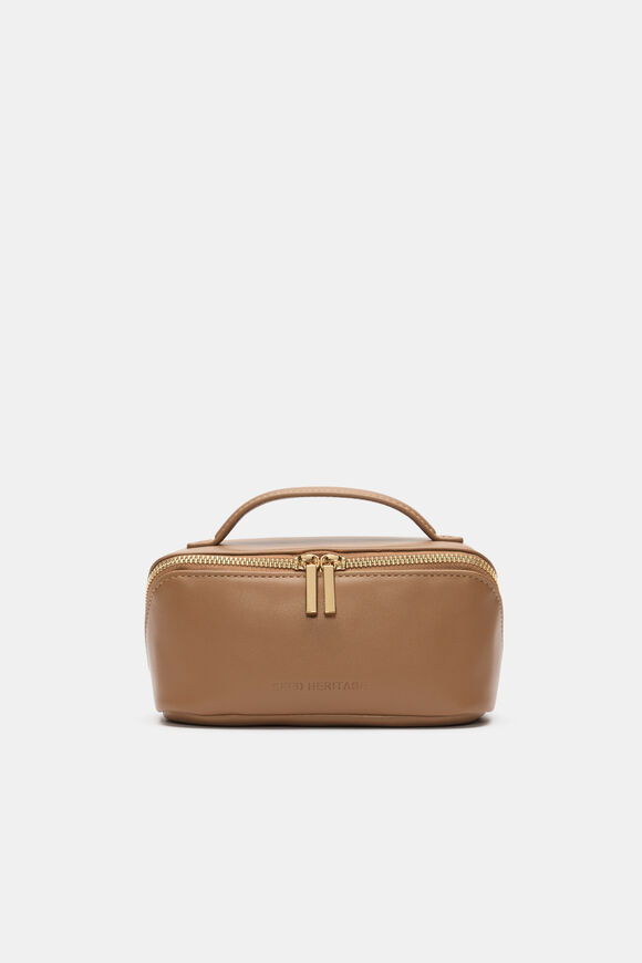 Zip Around Cosmetic Case Small  Tan  hi-res