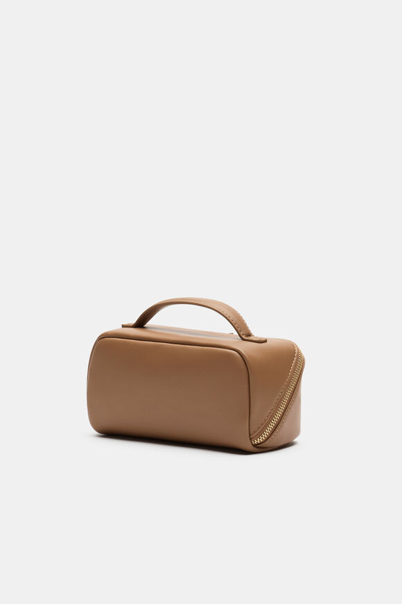 Zip Around Cosmetic Case Small  Tan  hi-res