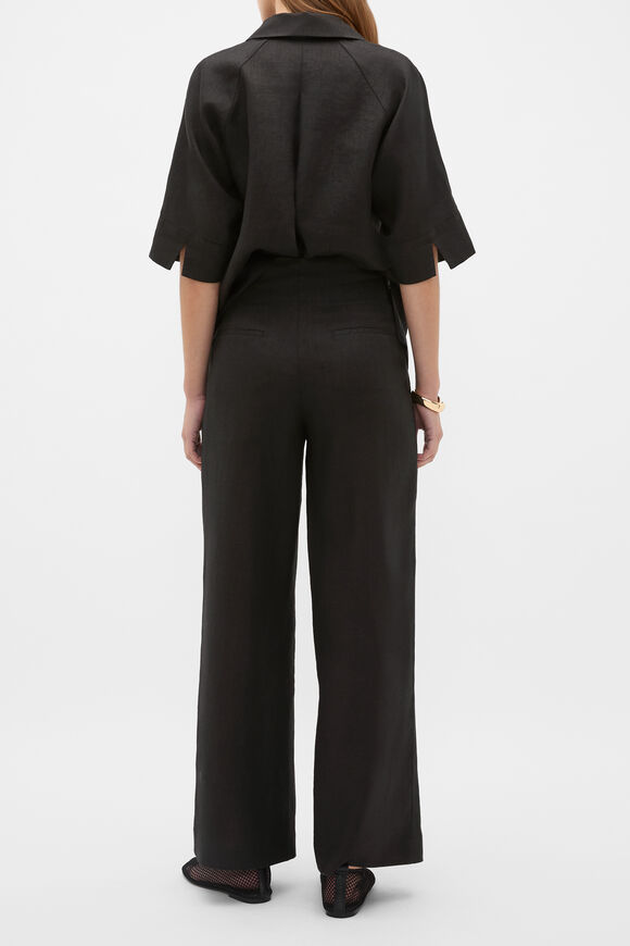 Core Linen Waisted Pant  Black  hi-res