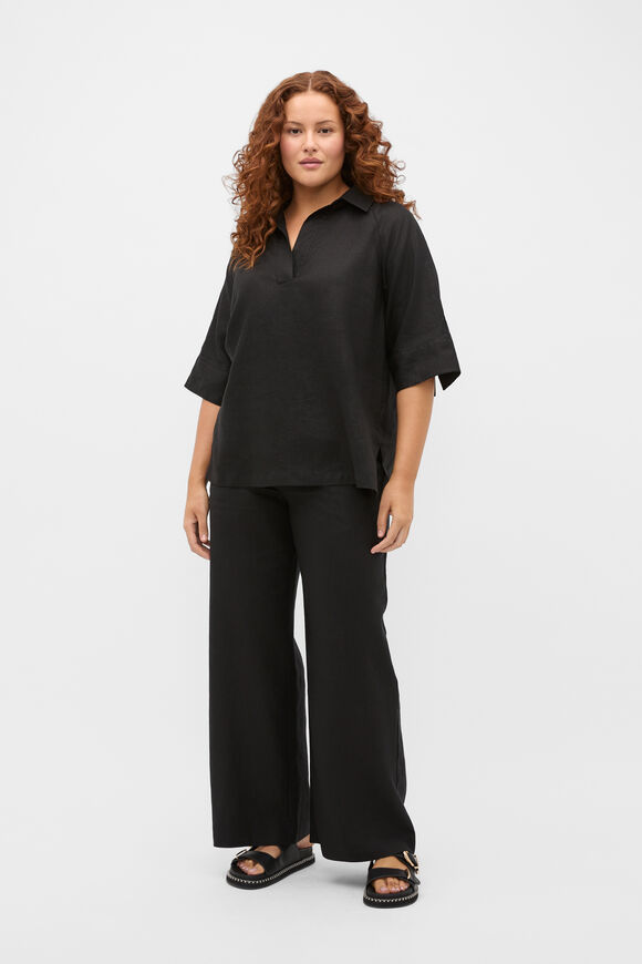 Core Linen Waisted Pant  Black  hi-res