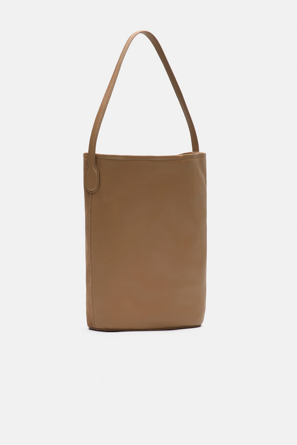 Spliced Leather Tote  Toffee  hi-res