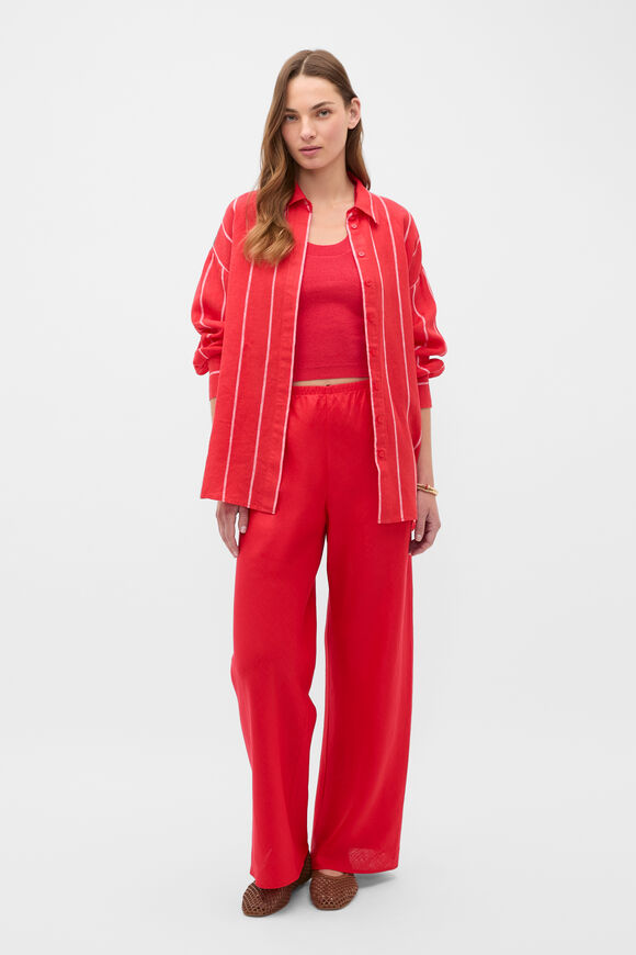 Core Linen Easy Wide Leg Pant  Chilli Red  hi-res