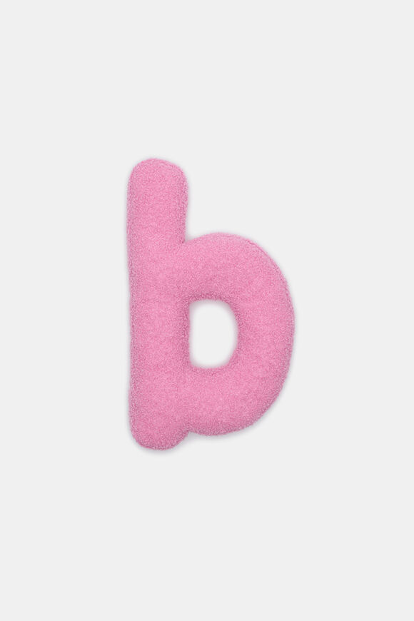 Pink Boucle Initial Cushion  B  hi-res