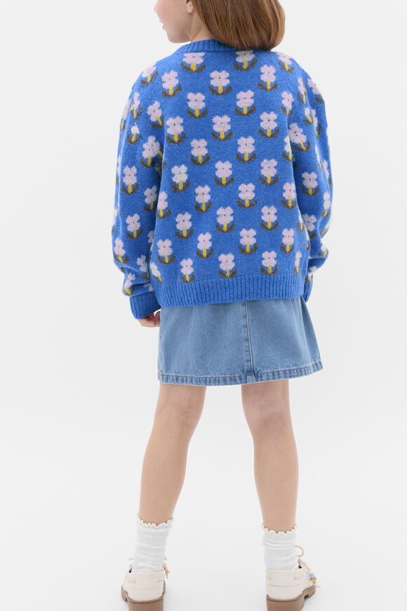 Floral Knit Sweater  Cobalt  hi-res