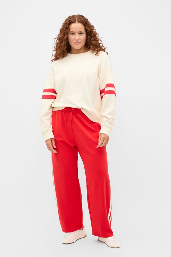 Contrast Detail Crew Neck Sweat  Coconut Cream  hi-res