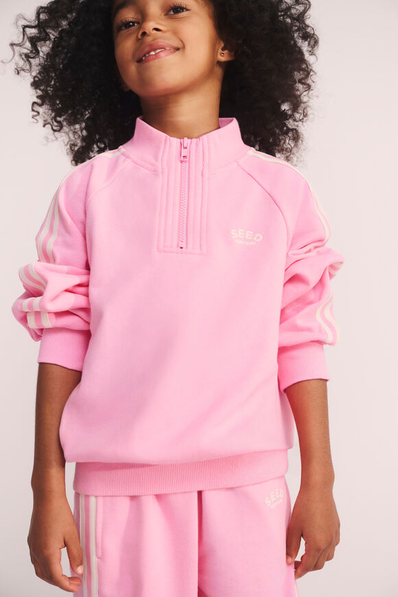 Quarter Zip Logo Sweat  Candy Pink  hi-res