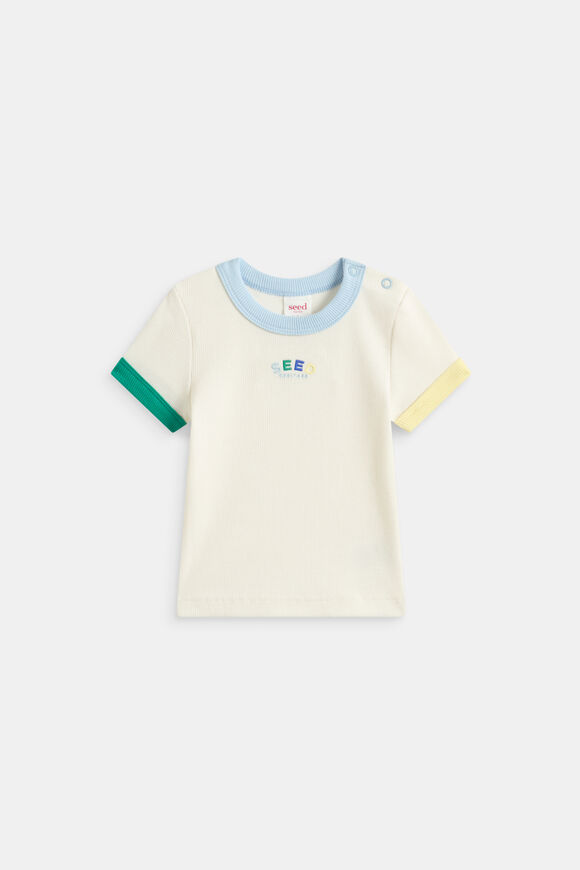 Colourblock Rib Logo Tee  Apple Multi  hi-res