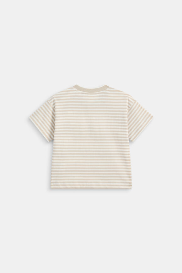 Core Stripe Logo Tee  Cool Stone  hi-res