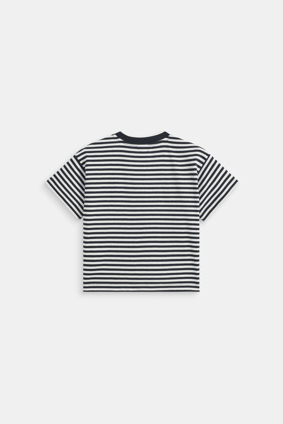 Core Stripe Logo Tee  Midnight Blue Stripe  hi-res