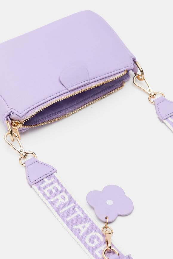 Quilted Flower Hybrid Cross Body Bag  Lilac  hi-res