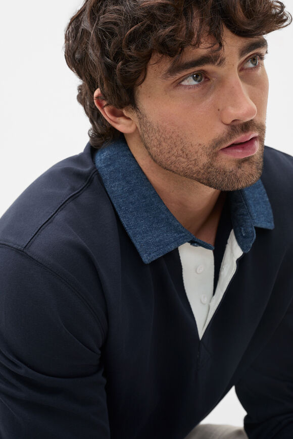 Denim Collar Rugby  Midnight Blue  hi-res