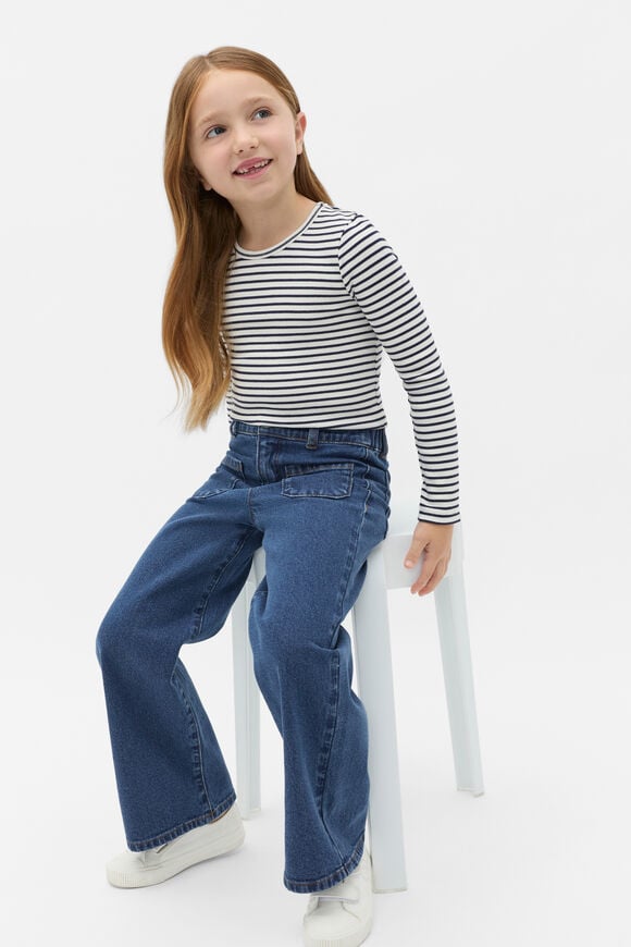 Stripe Rib Tee  Navy Stripe  hi-res