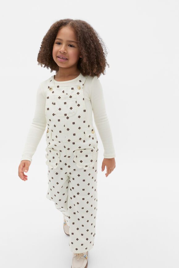 Embroidered Denim Overall  Classic Cream  hi-res