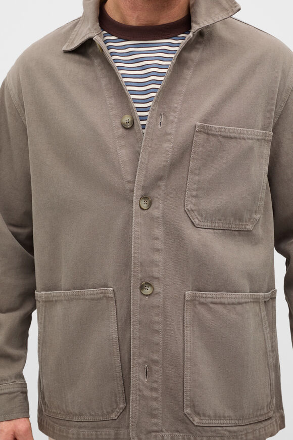 Twill Worker Jacket  Taupe  hi-res