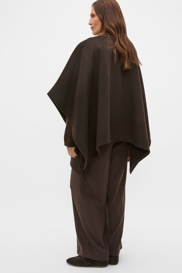 Wool Cape  Coffee Bean  hi-res