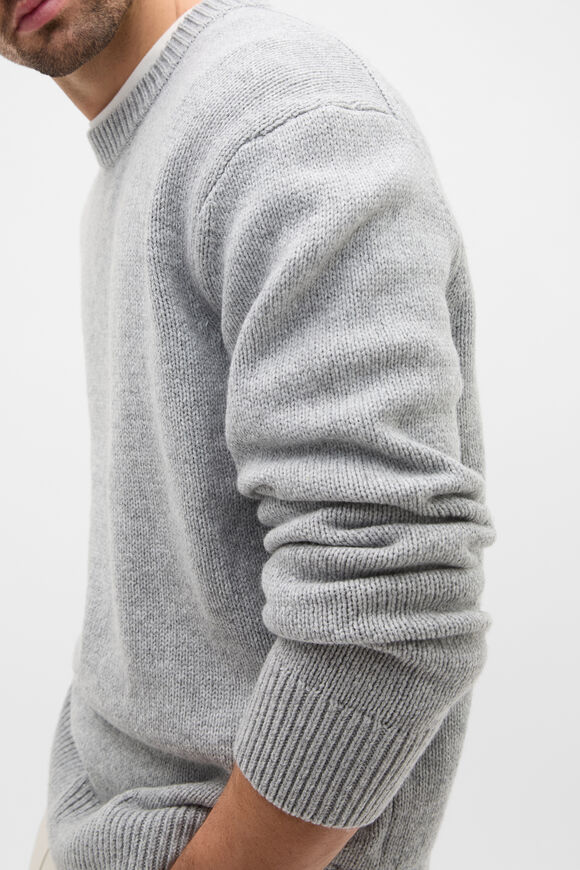 Wool Cotton Crew  Mid Grey Marle  hi-res
