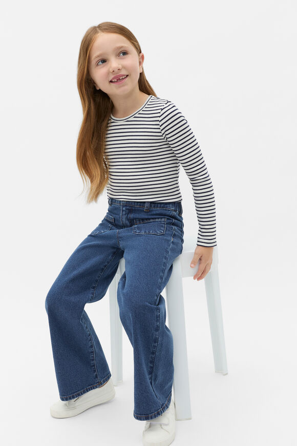 Stripe Rib Tee  Navy Stripe  hi-res