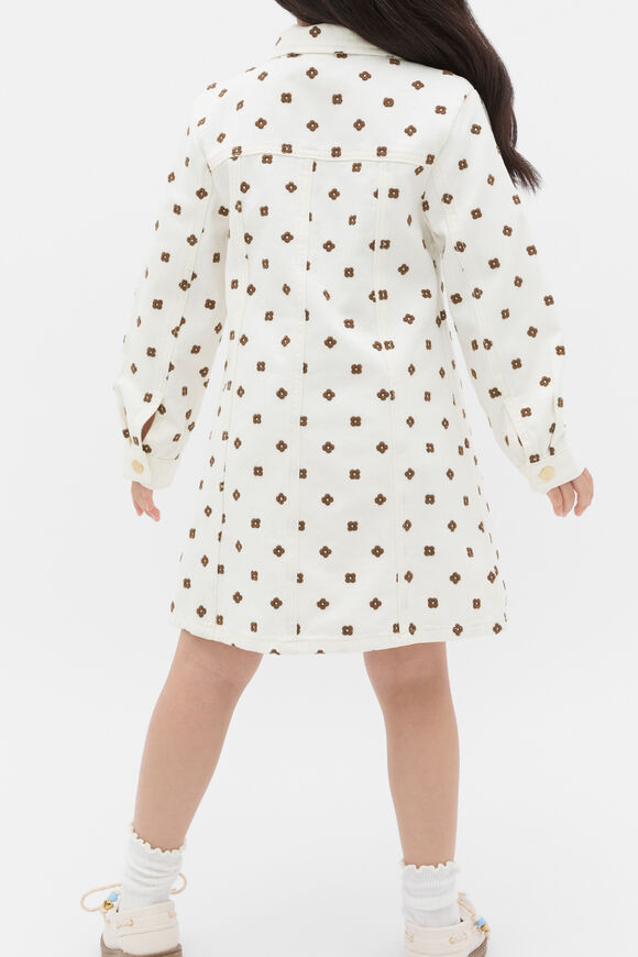 Embroidered Denim Dress  Classic Cream  hi-res
