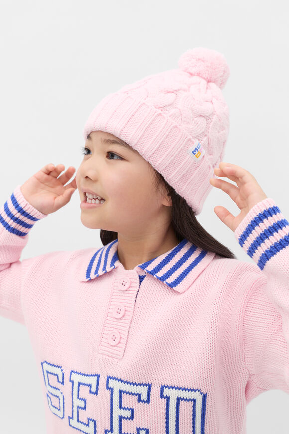 Cable Knit Beanie  Pink Lemonade  hi-res