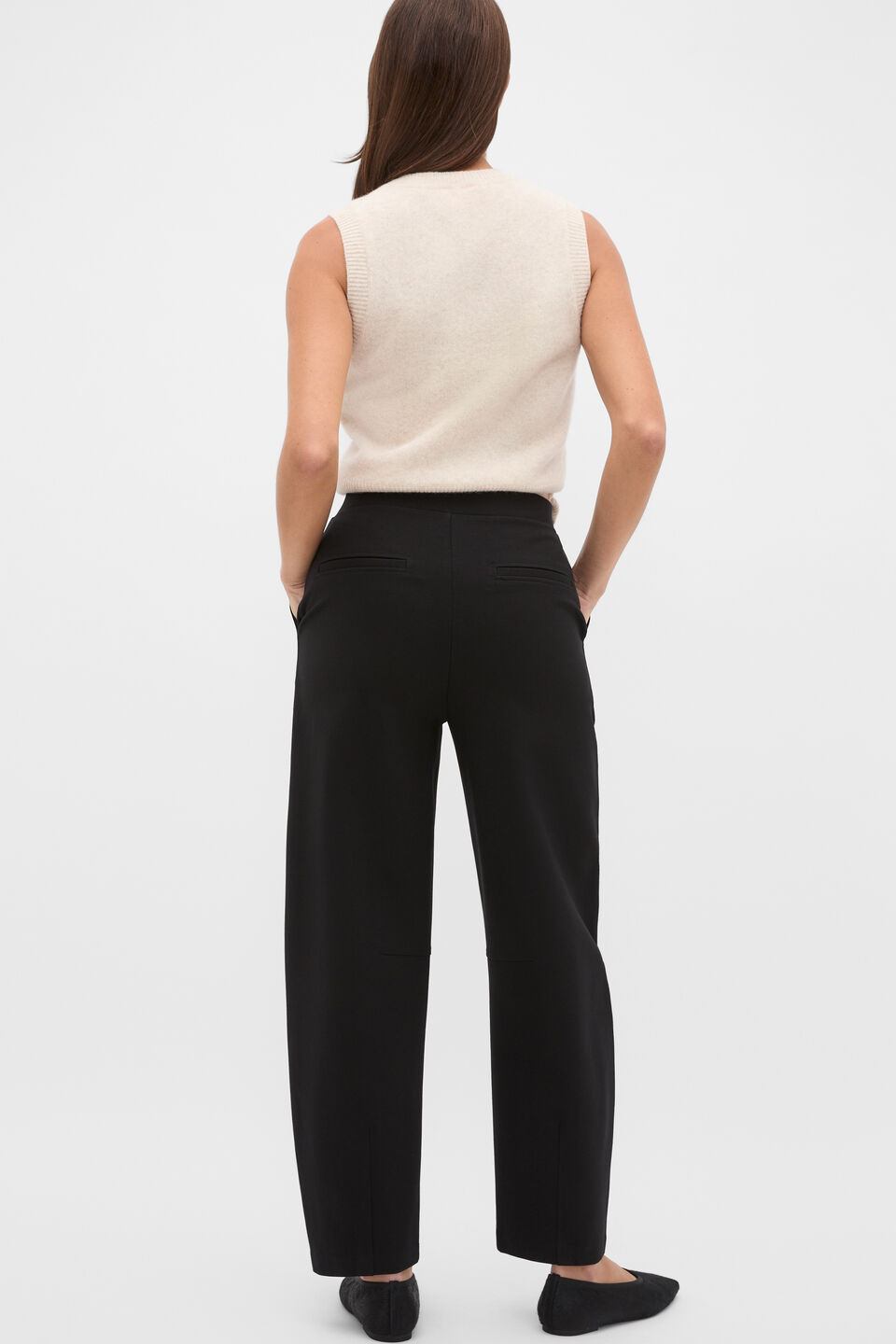 Ponte Barrel Leg Pant  Black