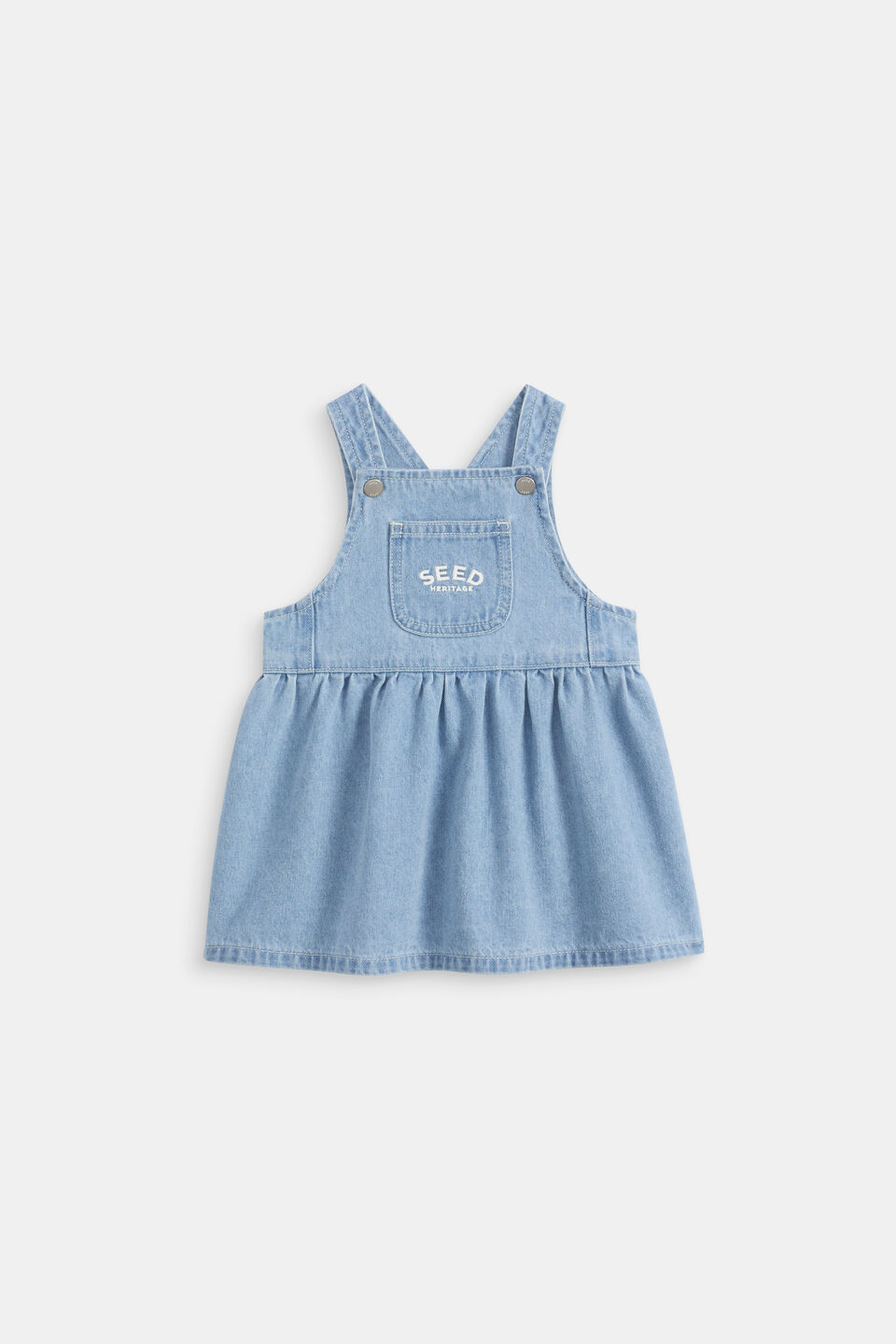 Core Logo Pinafore  Light Wash
