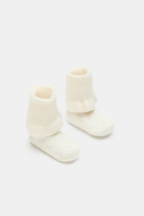 Pointelle Knit Booties  Classic Cream  hi-res