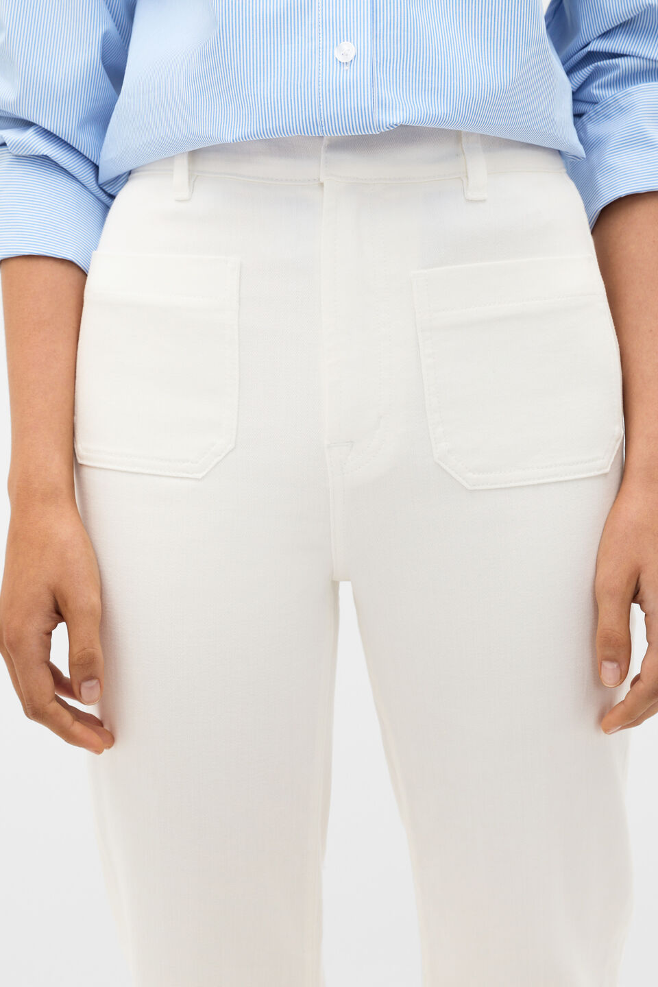 Core Wide Leg Pocket Jean  Cloud Cream