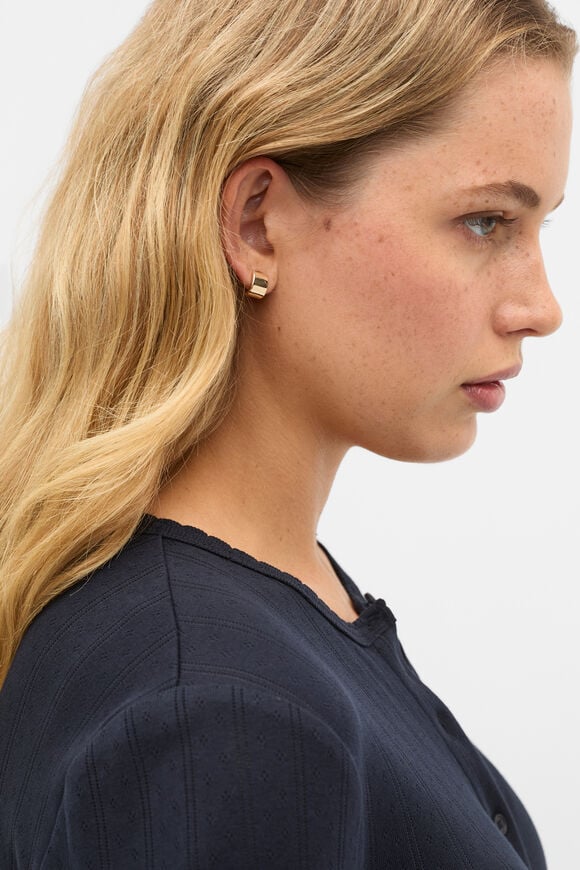 Mini Rectangle Stud  Gold  hi-res