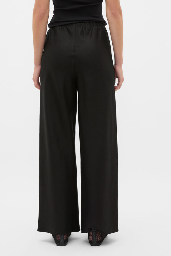 Core Linen Easy Wide Leg Pant  Black  hi-res