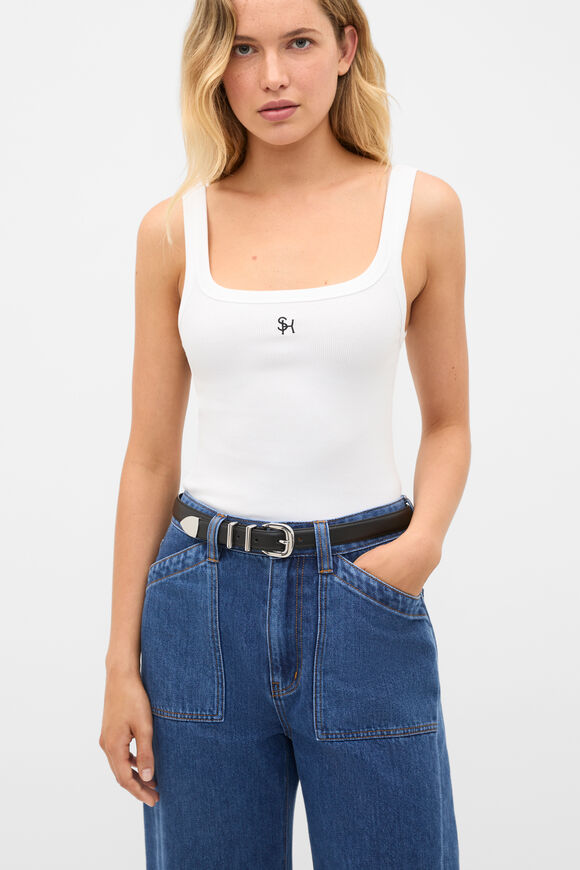 Hallie Metal Keeper Belt  Black Silver  hi-res