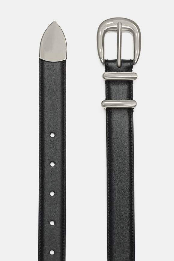 Hallie Metal Keeper Belt  Black Silver  hi-res