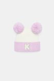 Mini Glitter Initial Beanie  K  hi-res