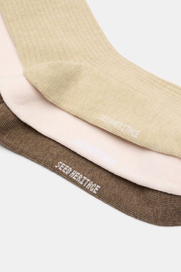 3 Pack Quarter Crew Socks  Cashew Multi  hi-res