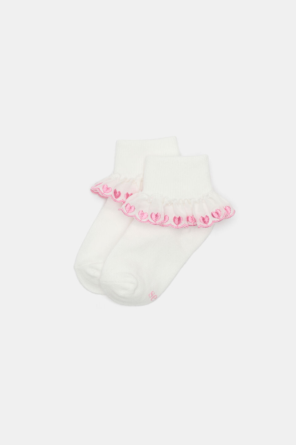 Heart Frill Sock  Vanilla