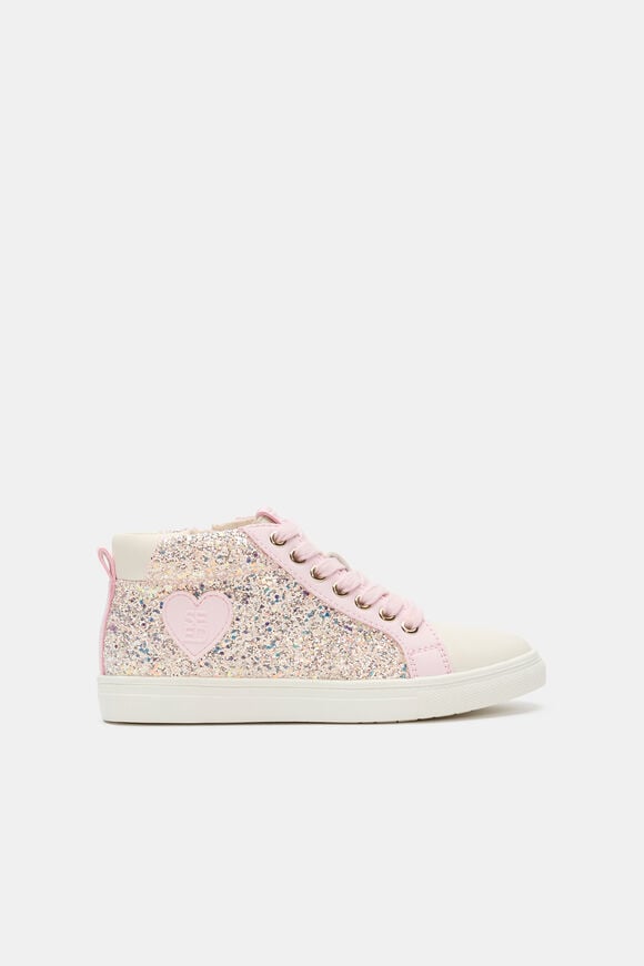 Glitter Heart High Top  Pink Lemonade Multi  hi-res